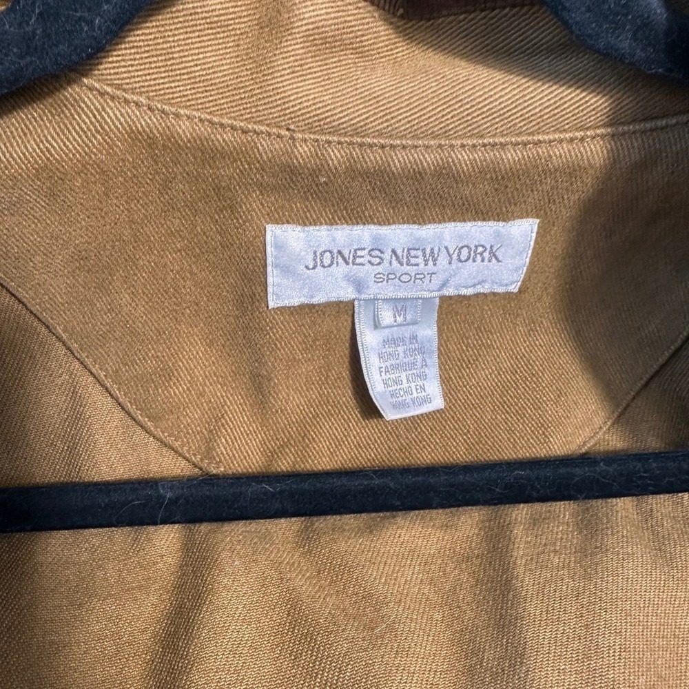Vintage Jones New York Sport Brown Cotton Chore Jacket Corduroy Collar Women M - Picture 9 of 10